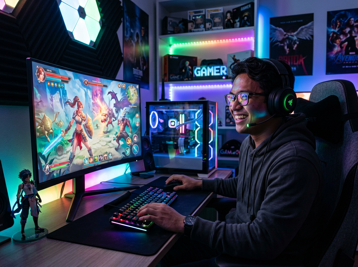 Filipino gamer enjoying PC games from Cerqavi